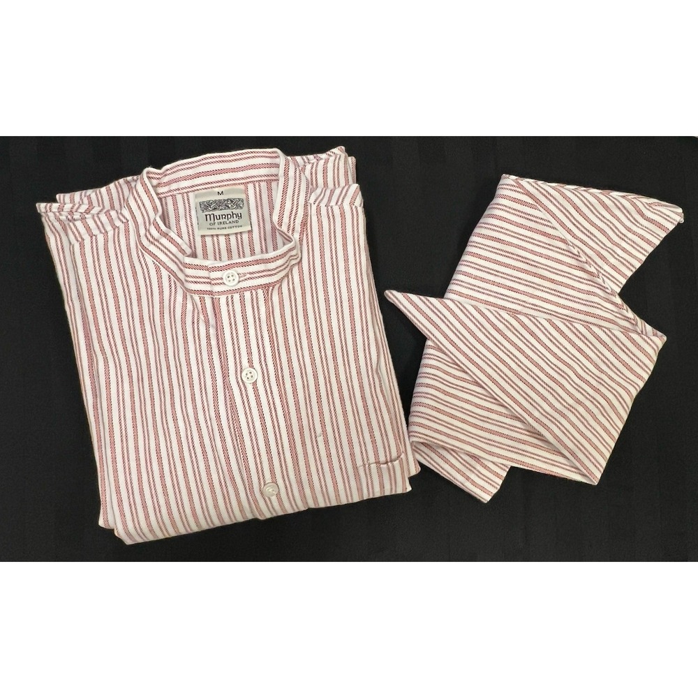 Murphy Of Ireland Women's Traditional Stripe Nightshirt With Cap Size M Cotton‎